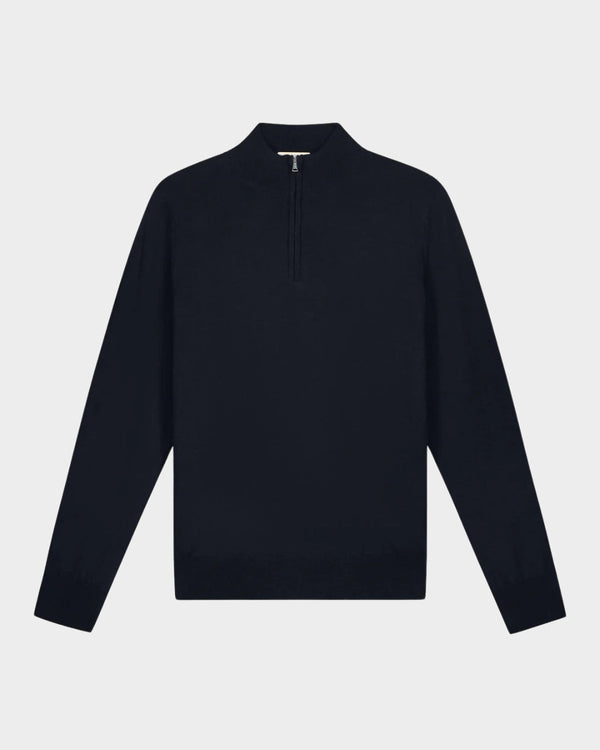 MARSEILLE - NAVY MERINO HALFRITS TRUI
