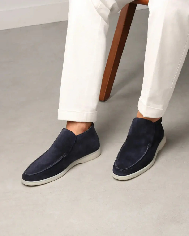 MONACO - NAVY HIGH LOAFERS 