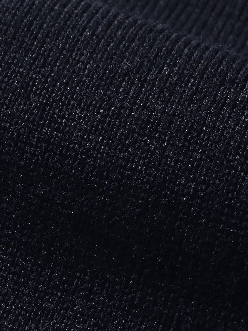 MARSEILLE - NAVY MERINO HALFRITS TRUI
